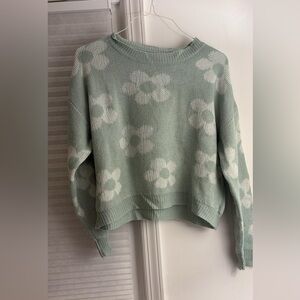 SHEIN Mint Floral Sweater
